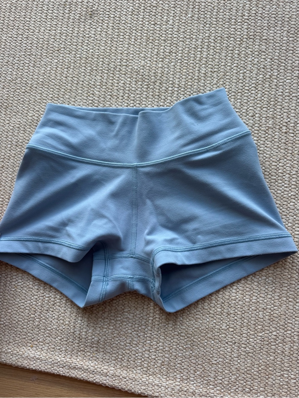 Aritzia Athletic Booty Shorts in Light Blue
